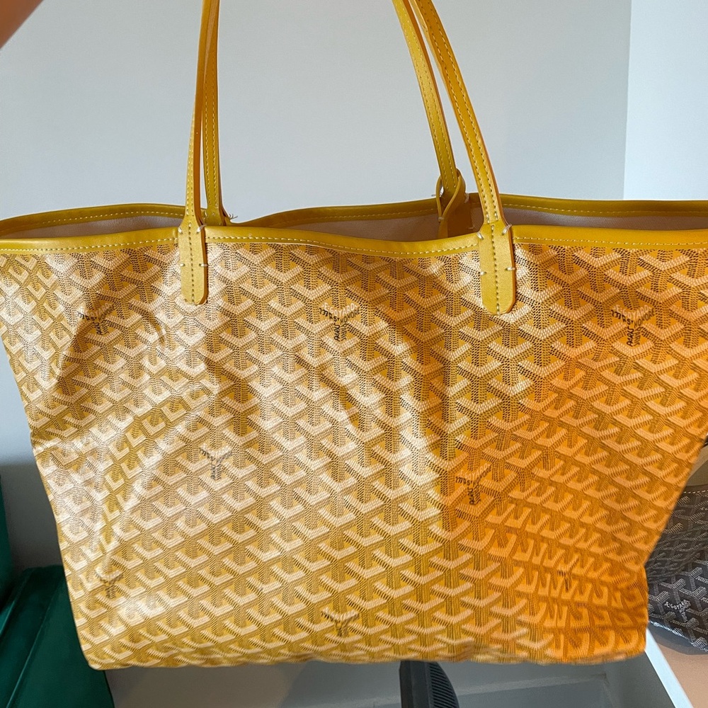 Yellow bag worn
